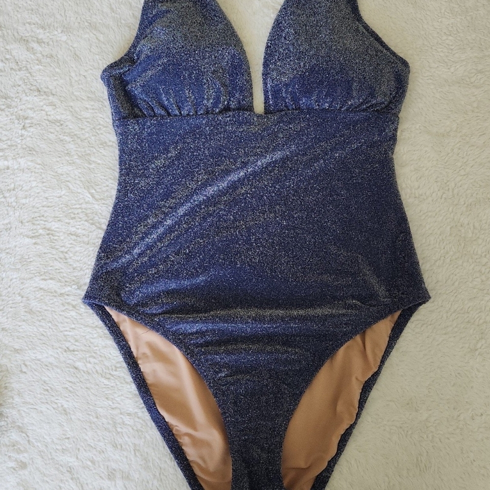 Sparkly Blue One Piece Swimsuit
